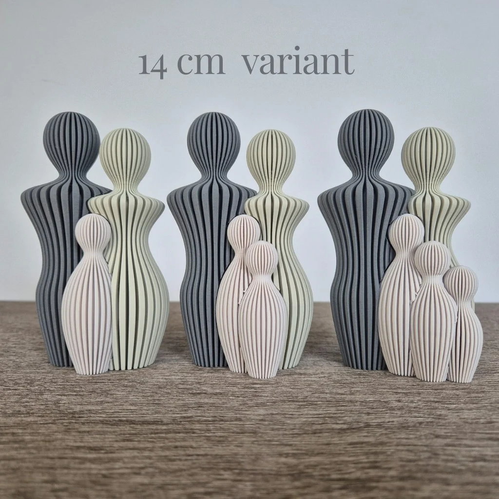 Familie beeld koele tinten met 1 tot 5 kinderen