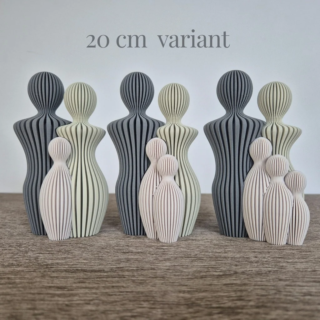 Familie beeld koele tinten met 1 tot 5 kinderen 20cm