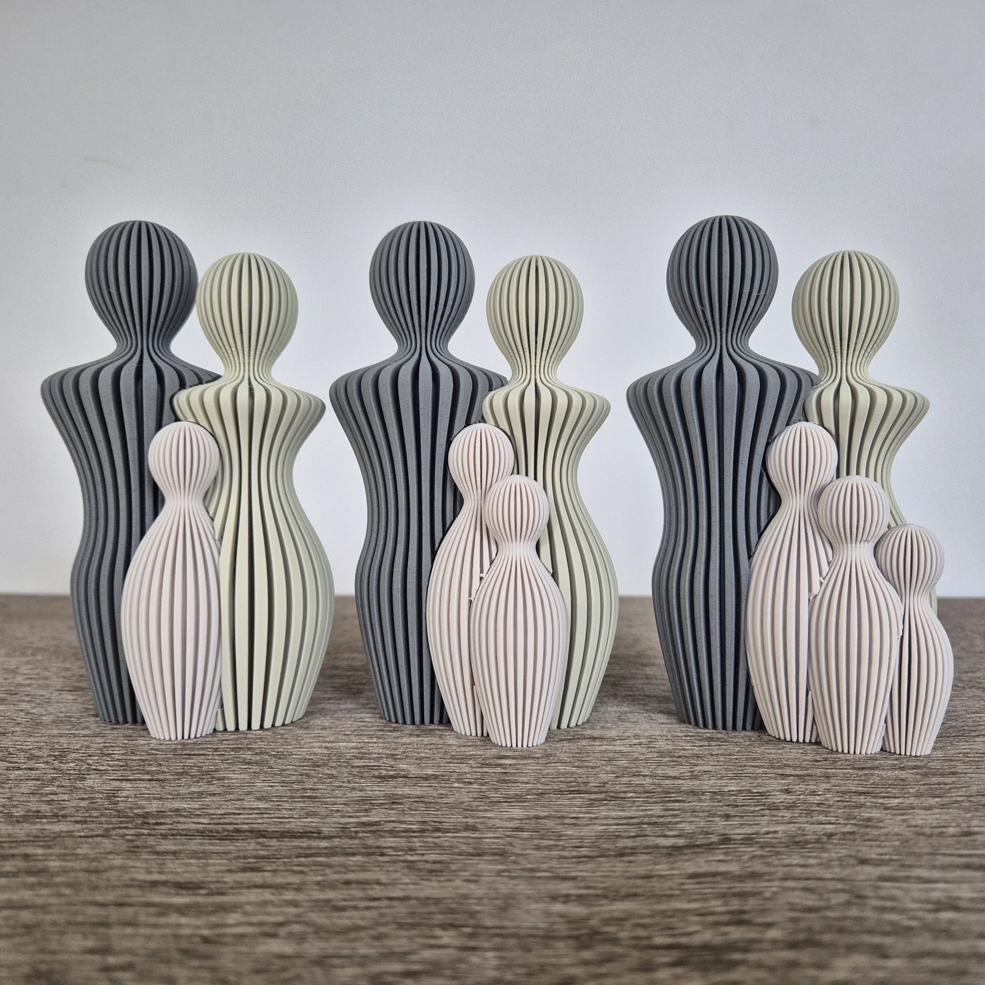 Familie beeld koele tinten met 1 tot 5 kinderen