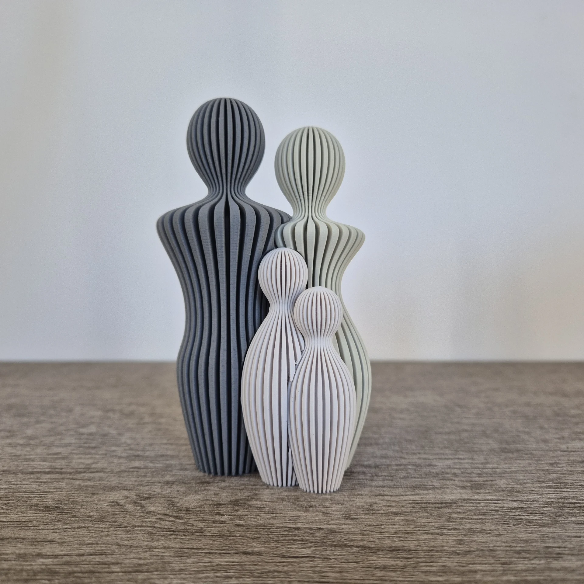 Familie beeld koele tinten met 1 tot 5 kinderen