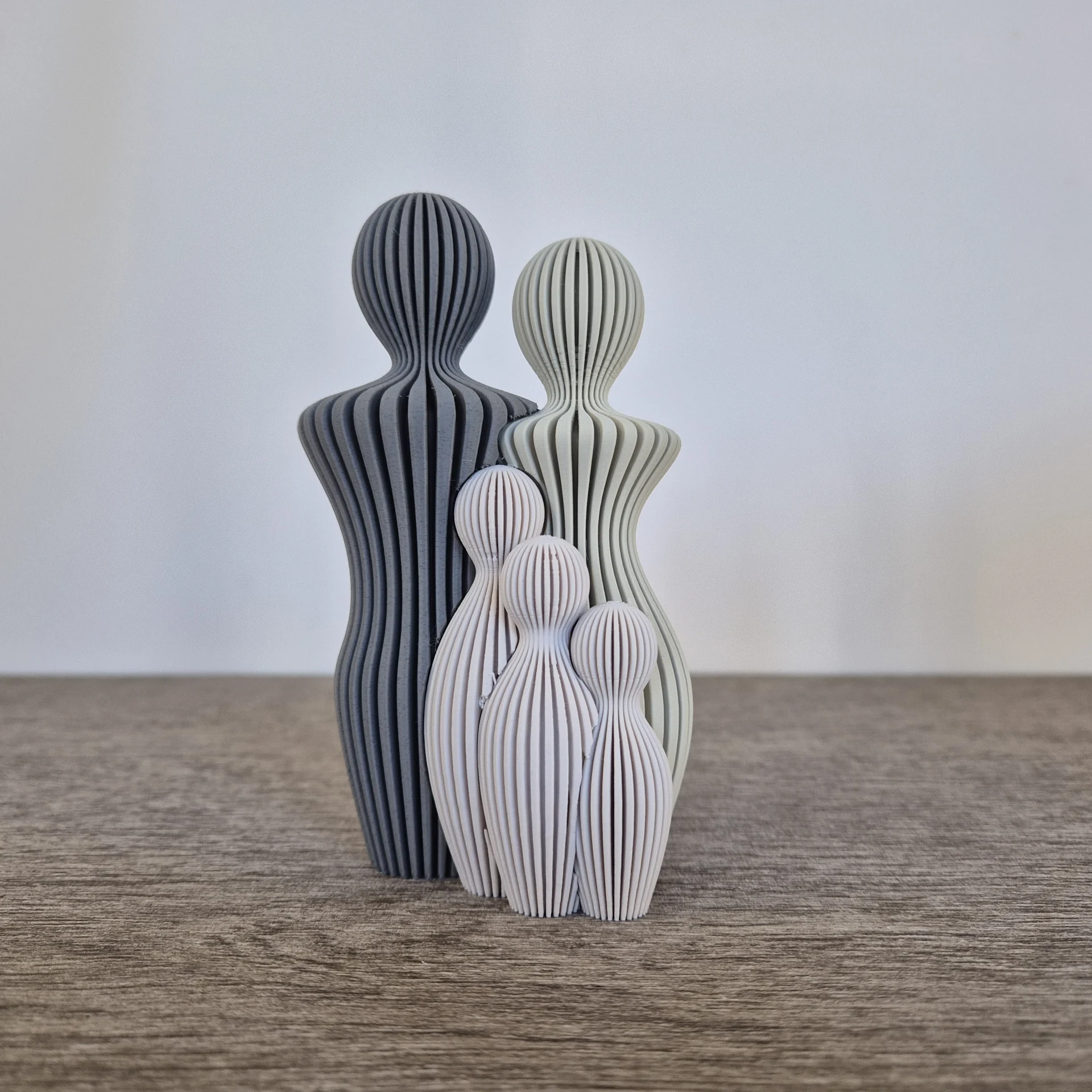 Familie beeld koele tinten met 1 tot 5 kinderen