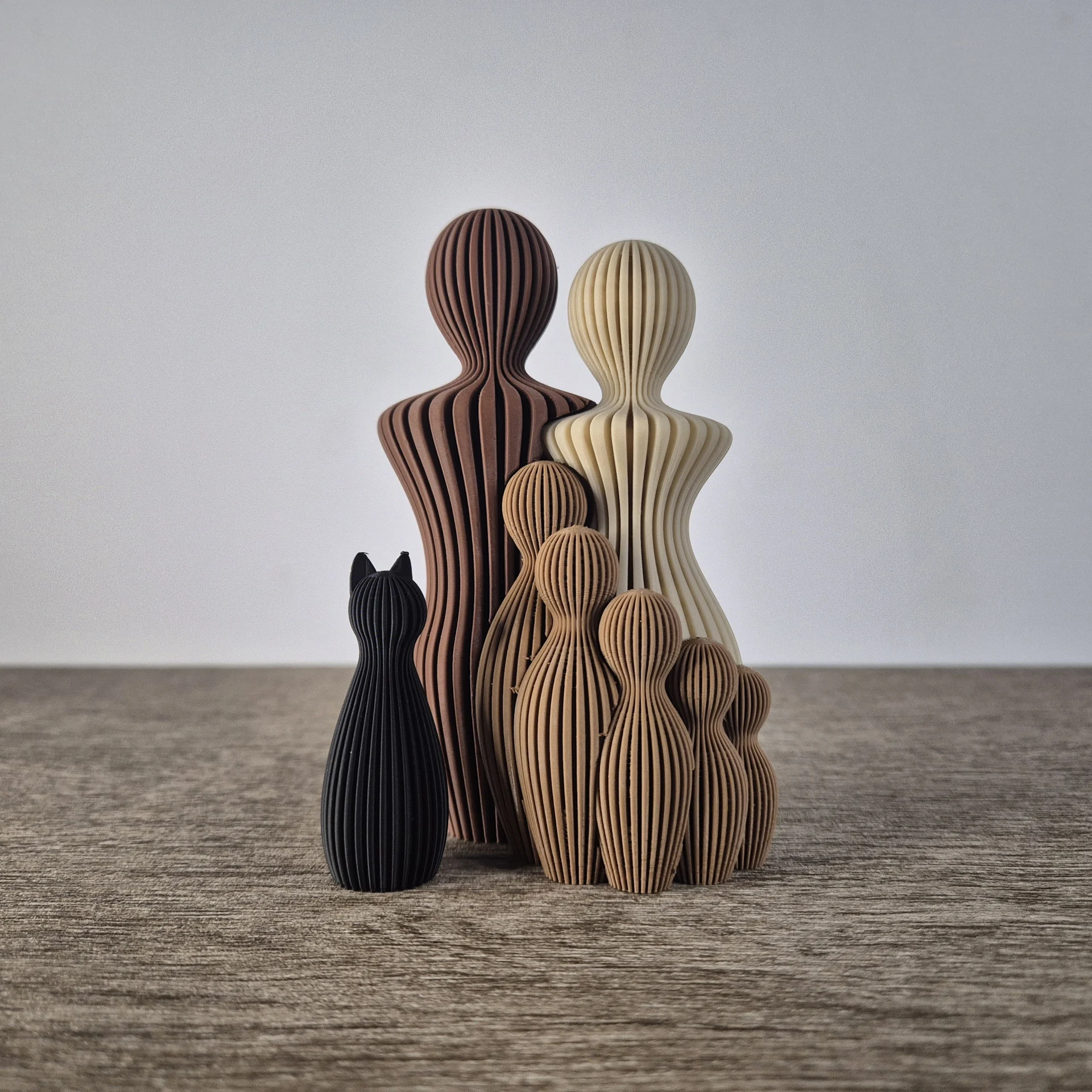 Familie beeldje kat uitbreiding